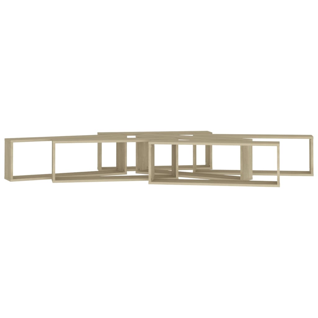 Vägghylla kubformad 6 st sonoma-ek 80x15x26,5cm konstruerat trä