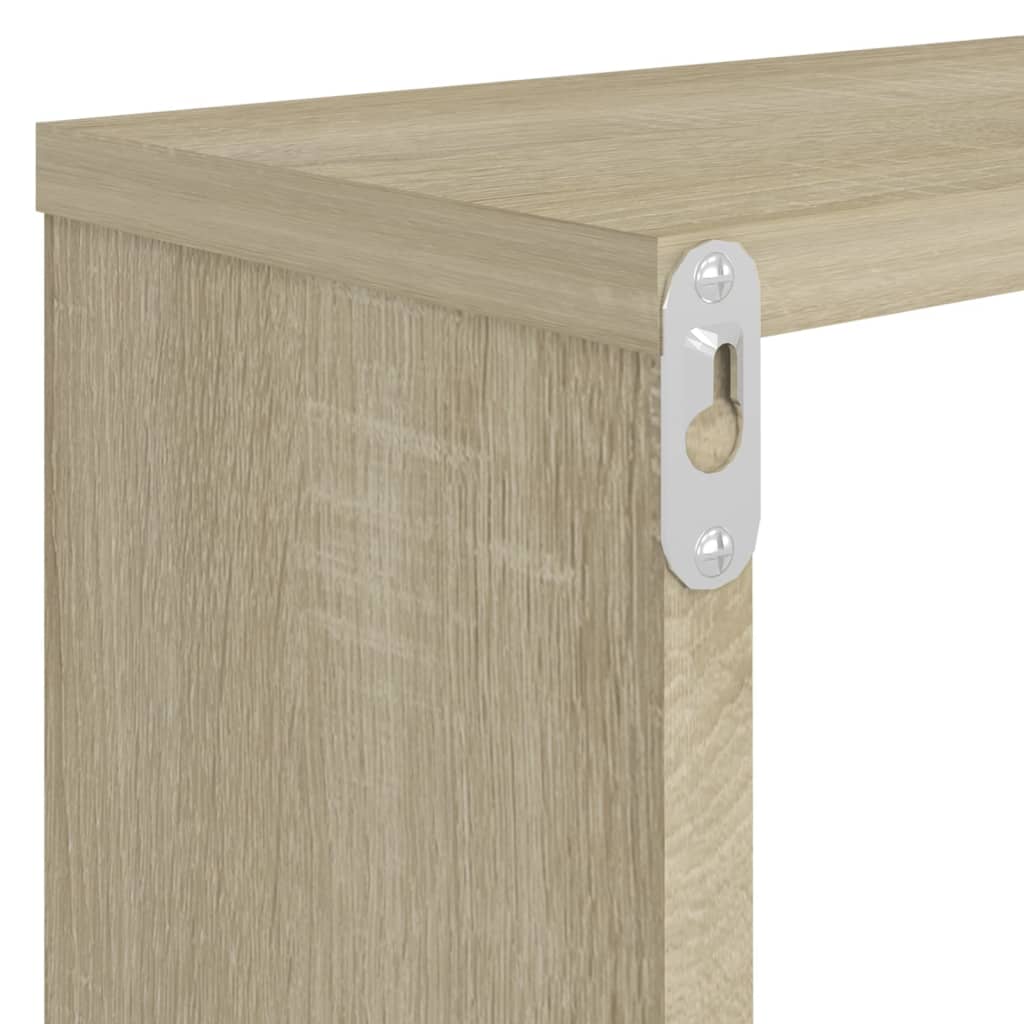 Vägghylla kubformad 6 st sonoma-ek 80x15x26,5cm konstruerat trä