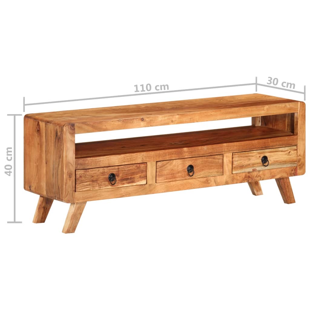 Tv-bänk 110x30x40 cm massivt akaciaträ