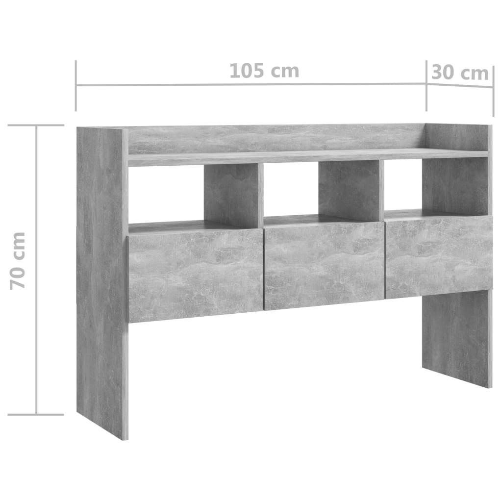 Byrå Betonggrå 105x30x70 cm