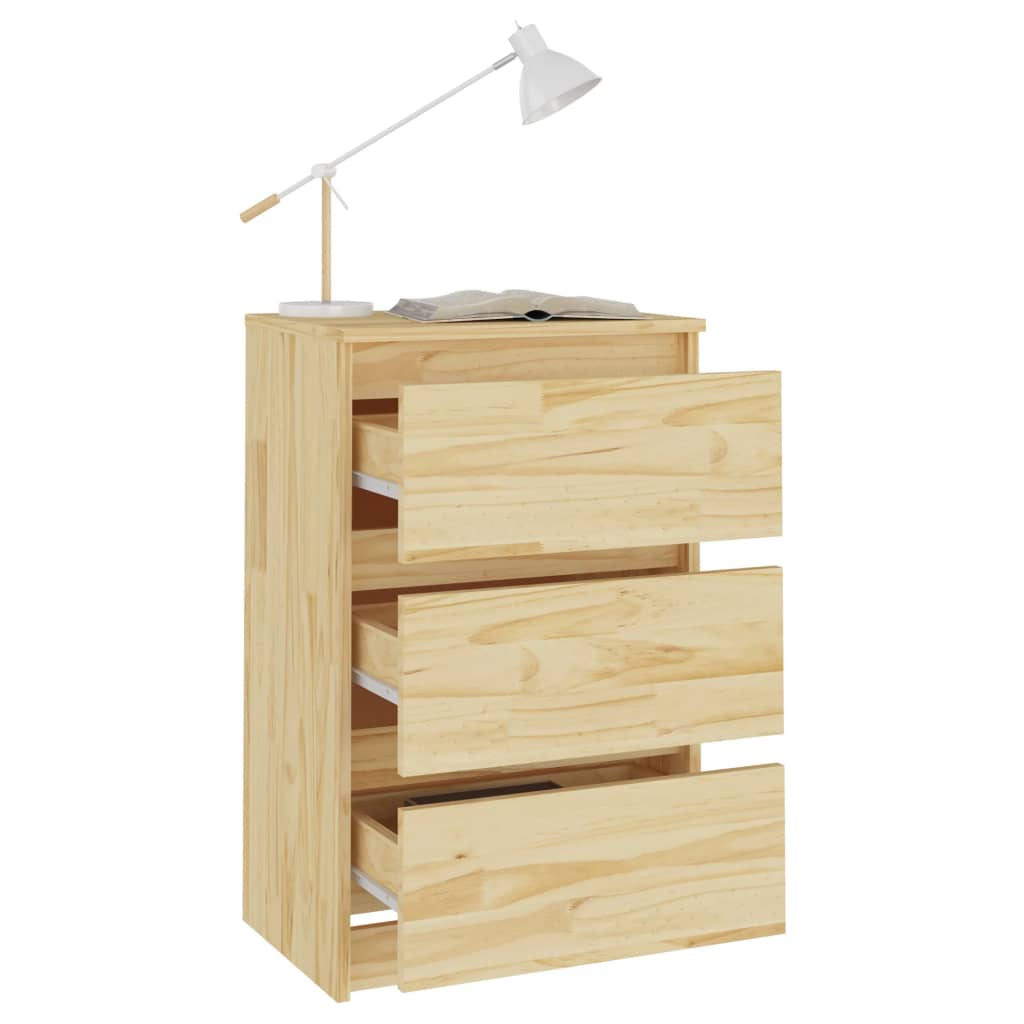 Sängbord 2 st 40x29,5x64 cm massiv furu
