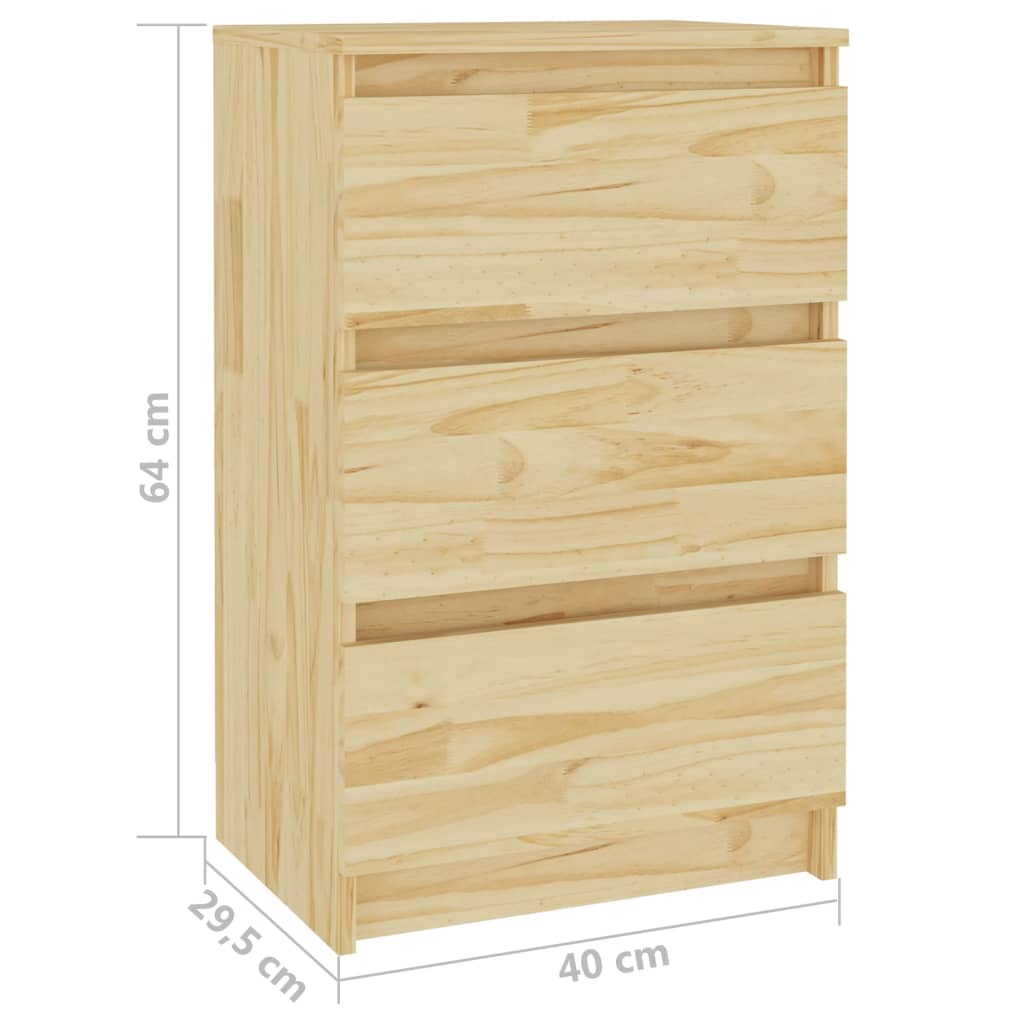 Sängbord 2 st 40x29,5x64 cm massiv furu