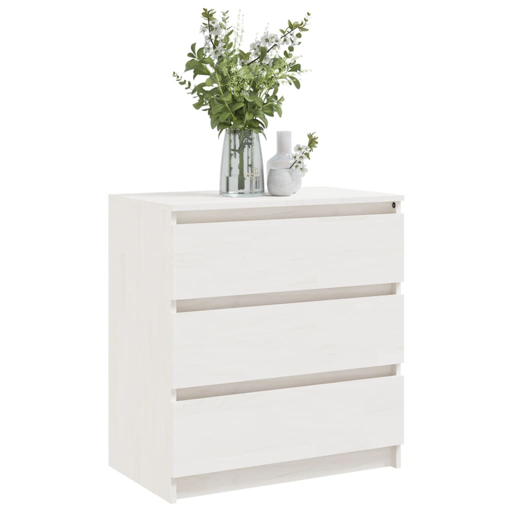 Sängbord Nattduksbord Vit 60x36x64 cm massiv furu