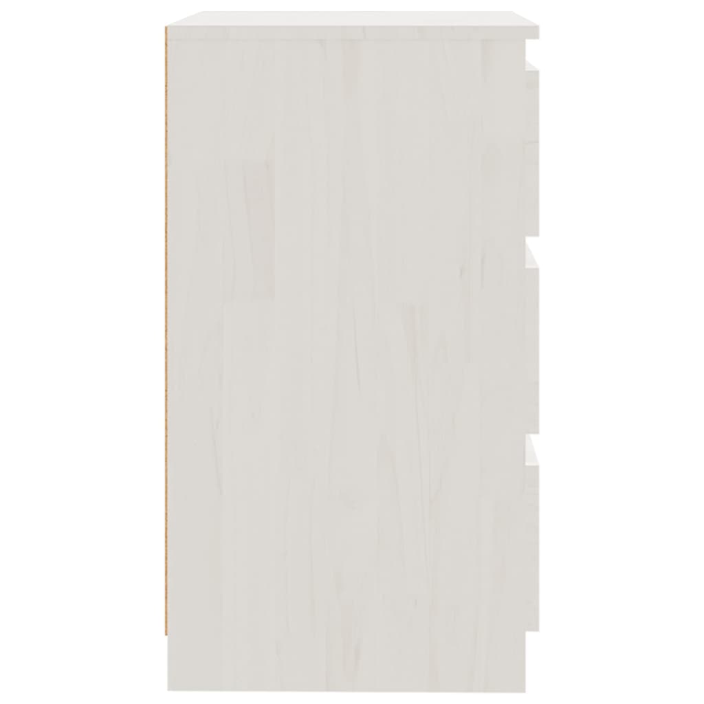 Sängbord Nattduksbord Vit 60x36x64 cm massiv furu