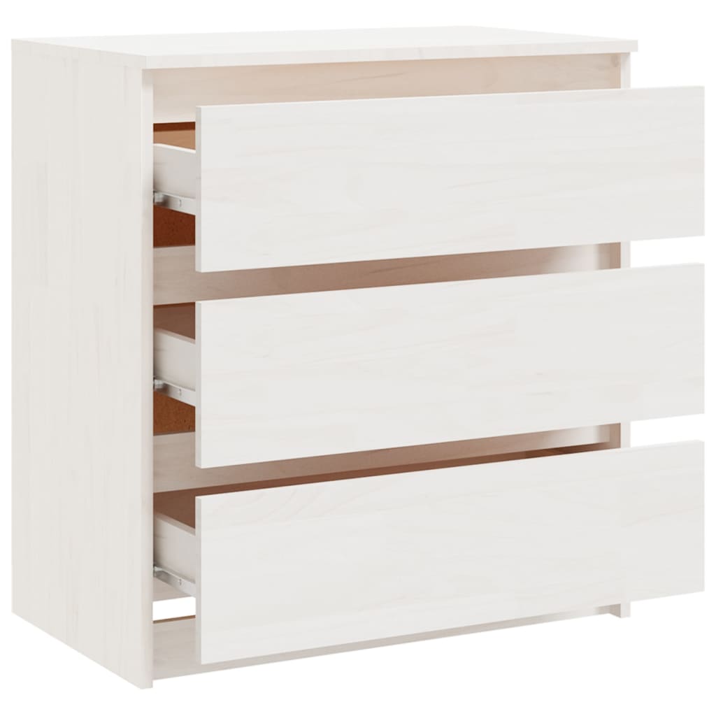Sängbord Nattduksbord Vit 60x36x64 cm massiv furu