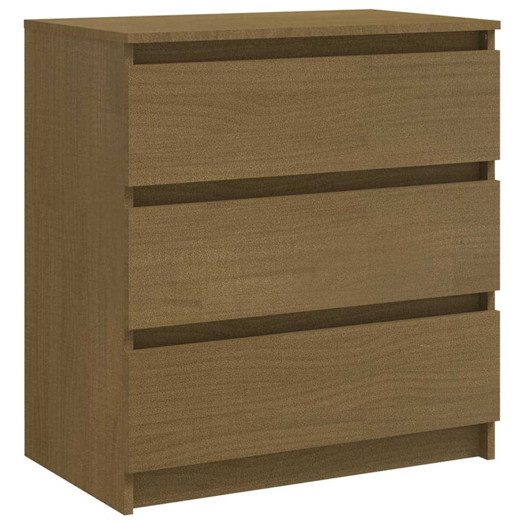 Sängbord Nattduksbord Honungsbrun 60x36x64 cm massiv furu