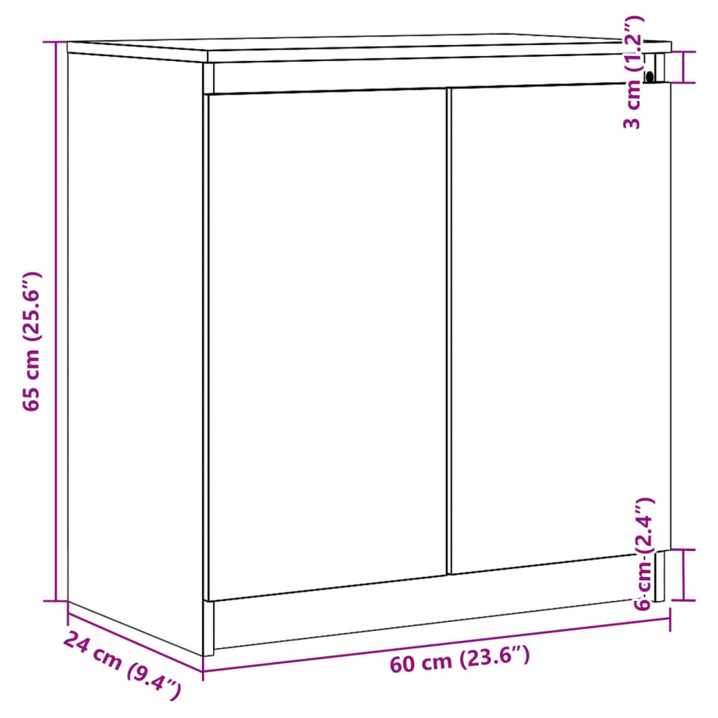Skåp Vit 60x36x65 cm massiv furu