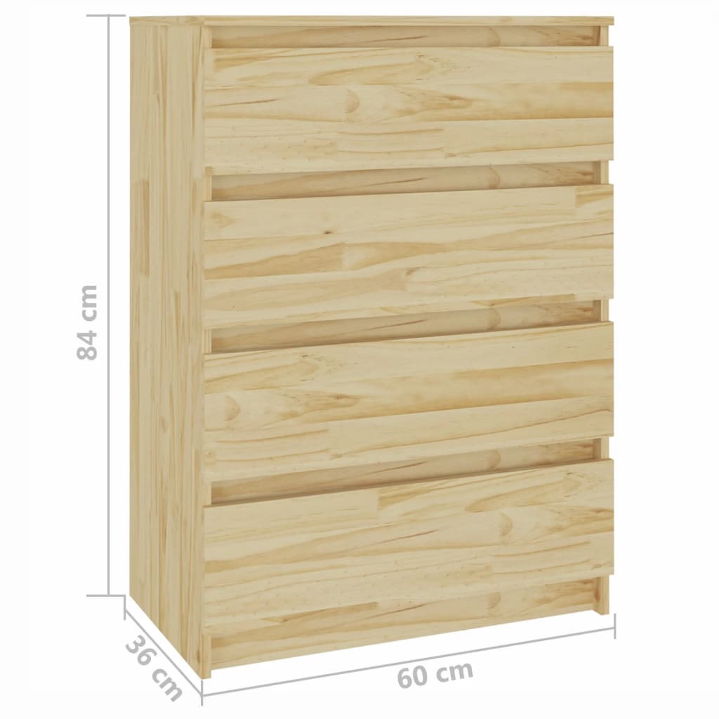 Skåp Trä 60x36x84 cm massiv furu