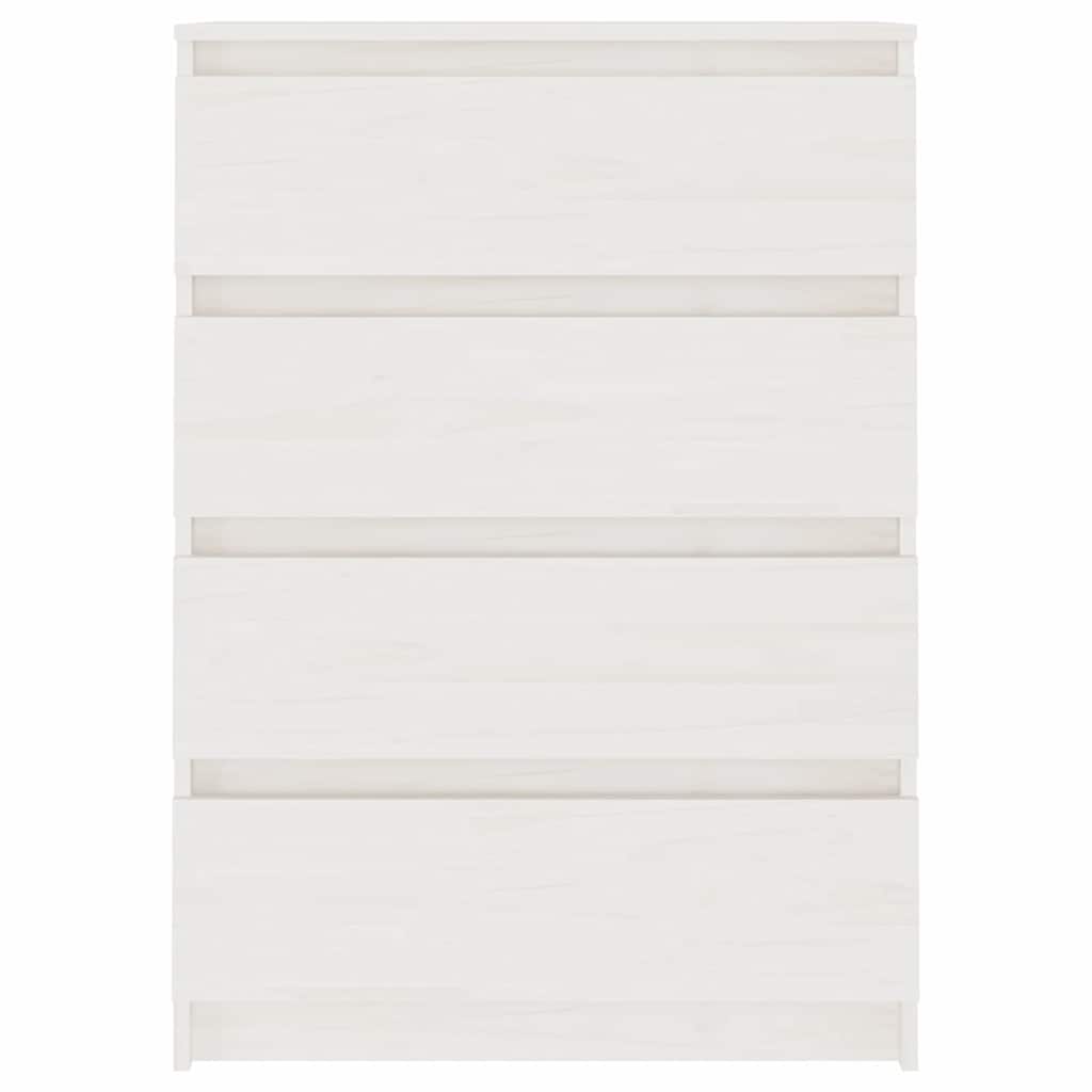 Byrå Vit 60x36x84 cm massiv furu