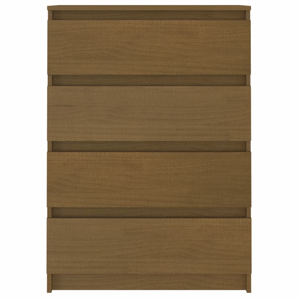 Byrå honungsbrun 60x36x84 cm massiv furu