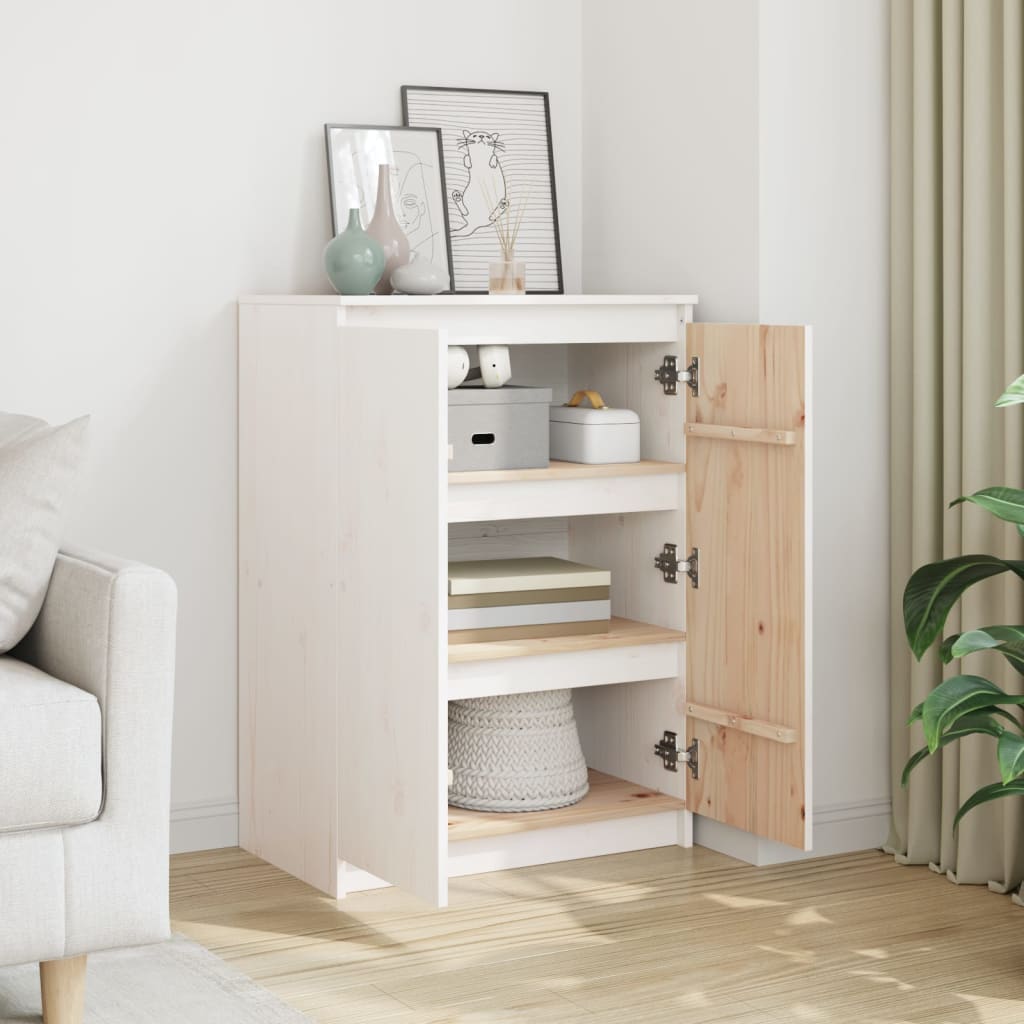 Skänk Vit 60x36x84 cm massiv furu
