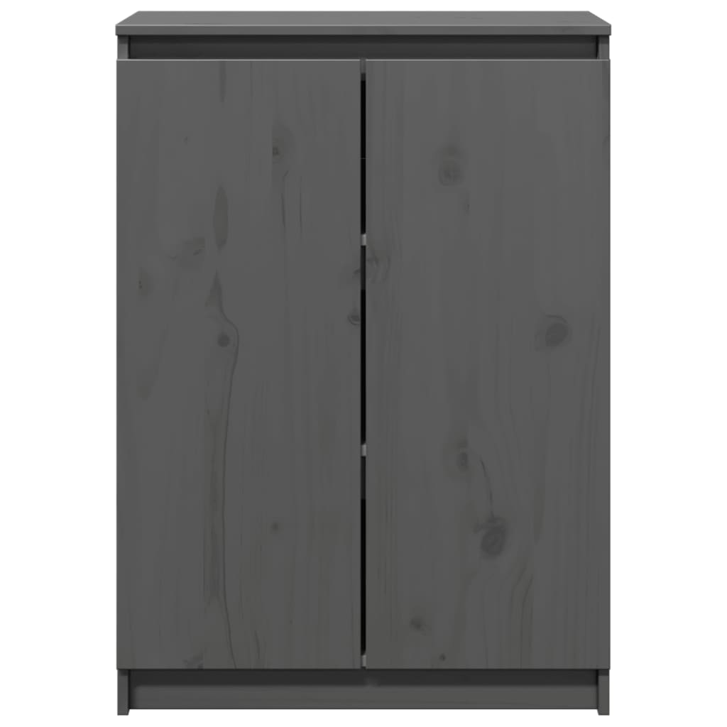 Skänk Trä Grå 60x36x84 cm massiv furu