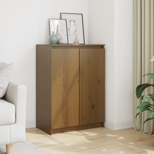 Skänk Trä honungsbrun 60x36x84 cm massiv furu