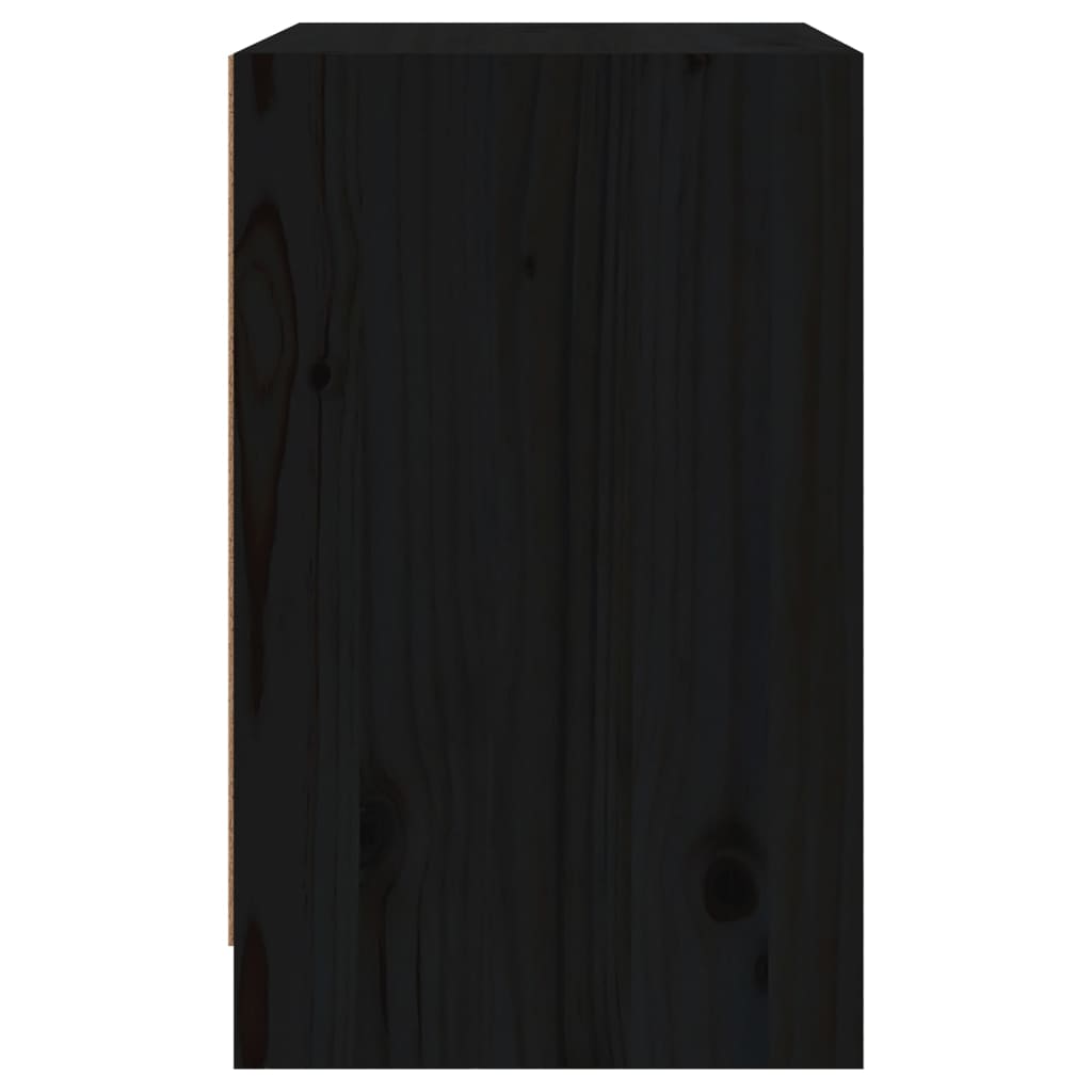 Sängbord 2 st svart 40x31x50 cm massivt furu
