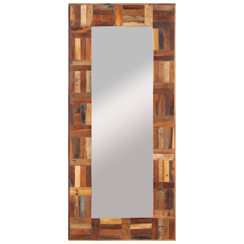 Väggspegel massivt återvunnet Trä 50x110 cm