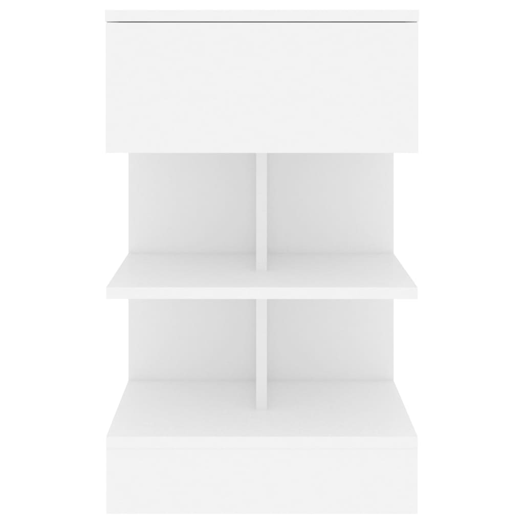 Sängbord 2 st vit 40x35x65 cm konstruerat trä