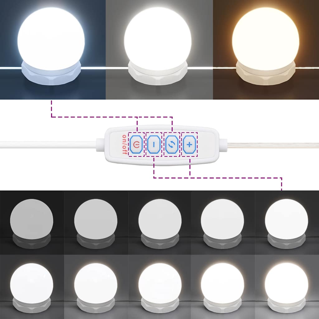 Badrumsspegel Spegelskåp LED Vit 91x15x76,5 cm