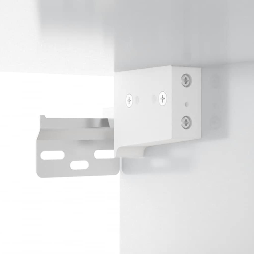Badrumsspegel Spegelskåp LED Högglans Vit 91x15x76,5 cm
