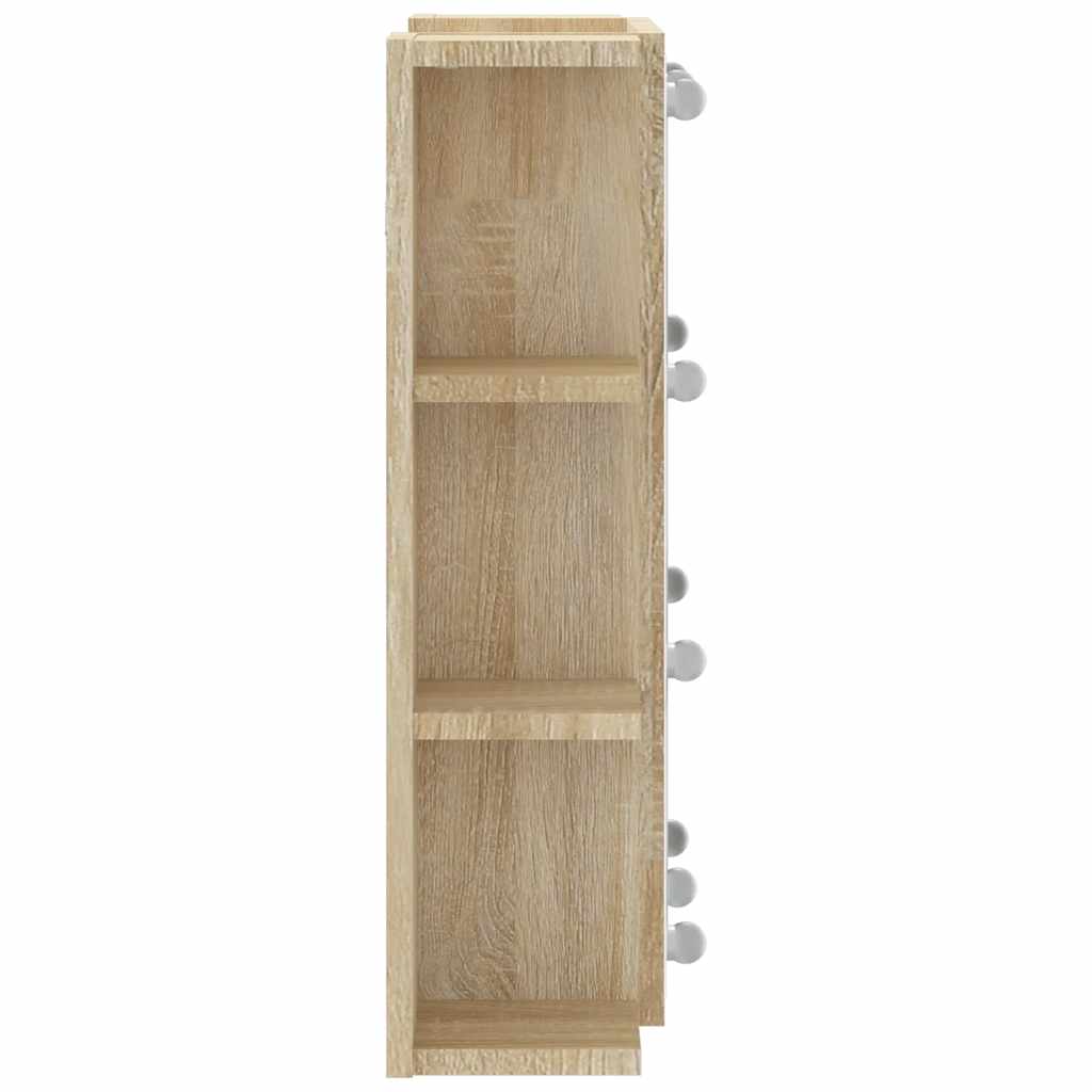 Badrumsspegel Spegelskåp LED Sonoma Ek 70x16,5x60 cm