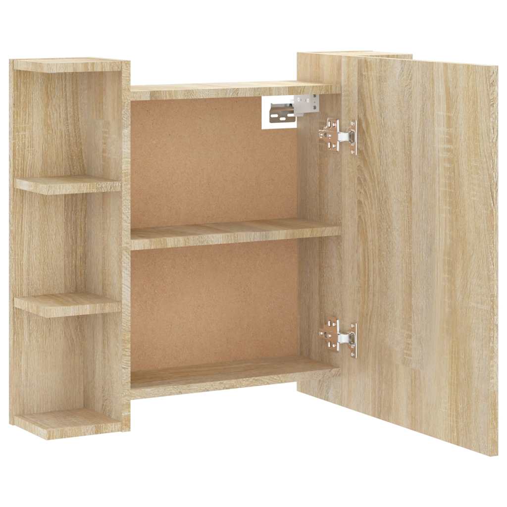 Badrumsspegel Spegelskåp LED Sonoma Ek 70x16,5x60 cm