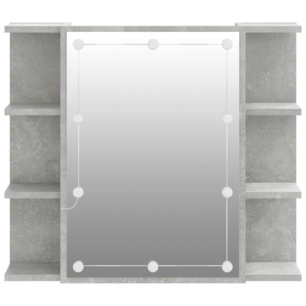Badrumsspegel Spegelskåp LED Betonggrå 70x16,5x60 cm