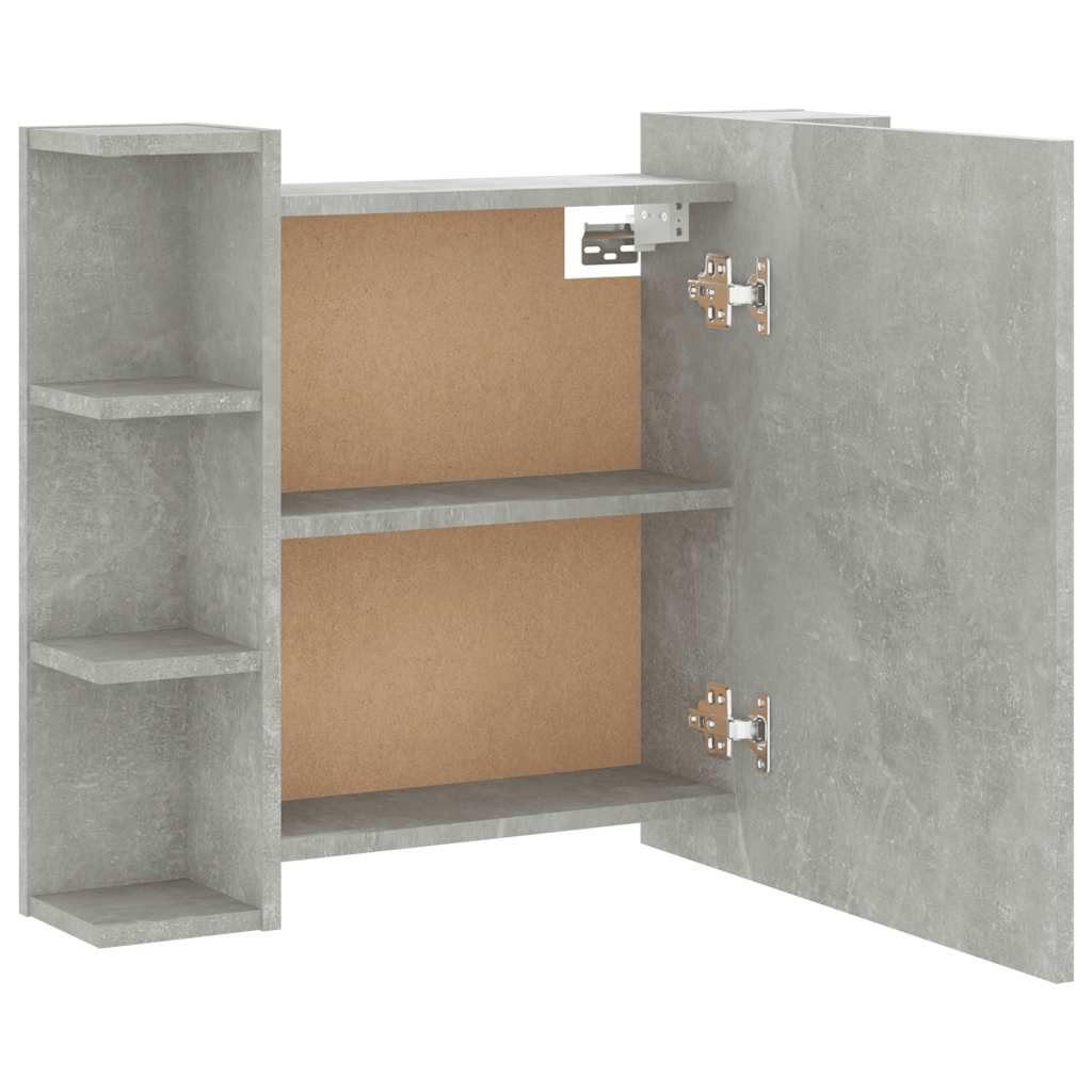 Badrumsspegel Spegelskåp LED Betonggrå 70x16,5x60 cm