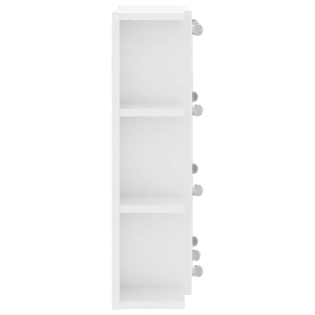 Badrumsspegel Spegelskåp LED Högglans Vit 70x16,5x60 cm
