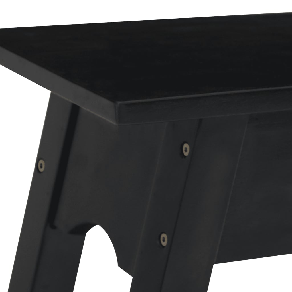 Avlastningsbord Konsollbord Svart 110x30x75 cm massiv mahogny