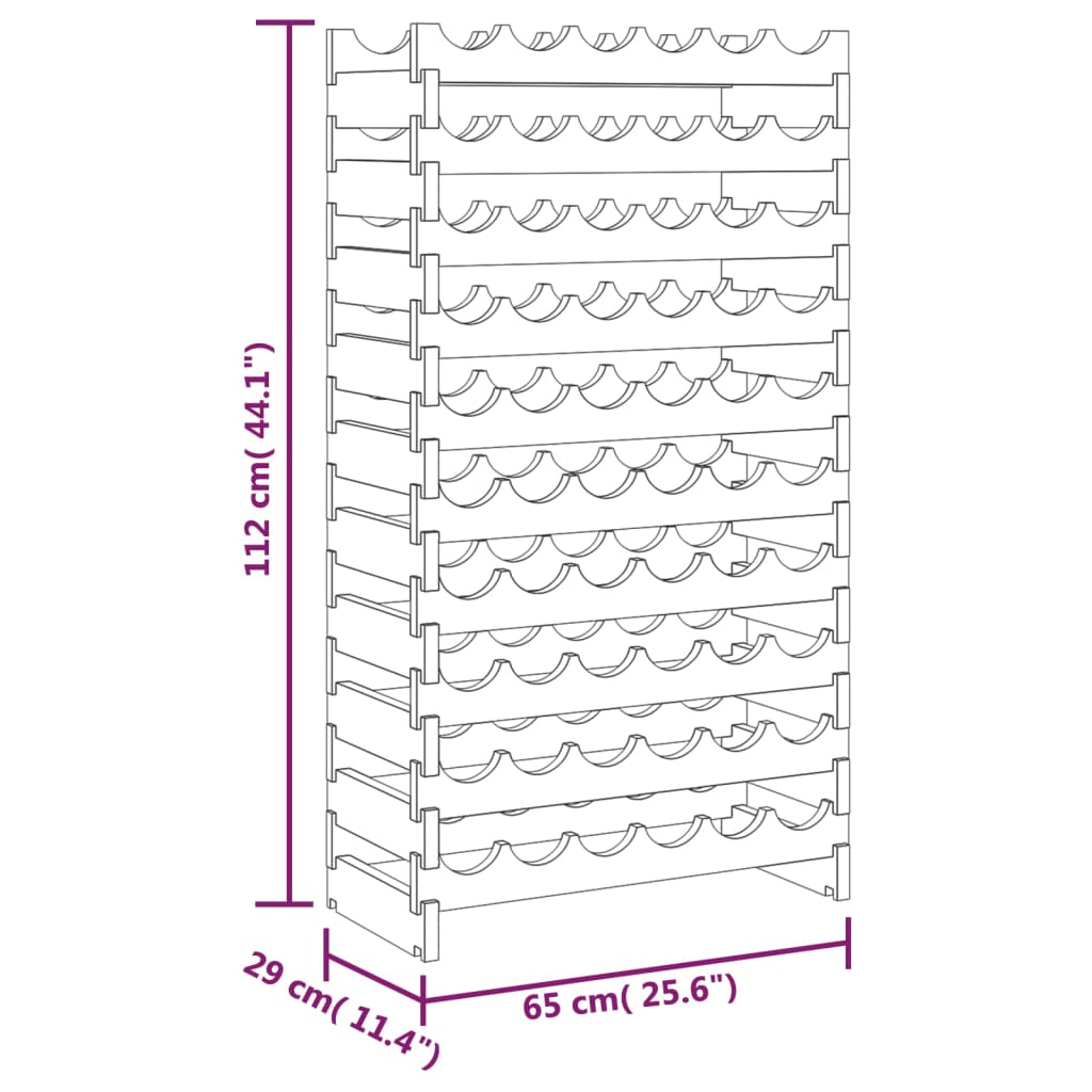 Vinställ 65x29x112 cm massiv furu