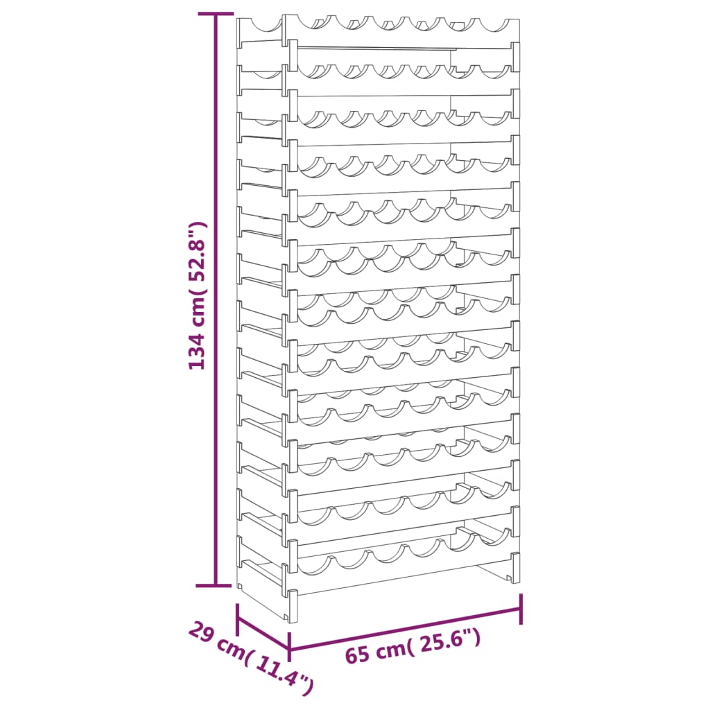Vinställ 65x29x134 cm massiv furu