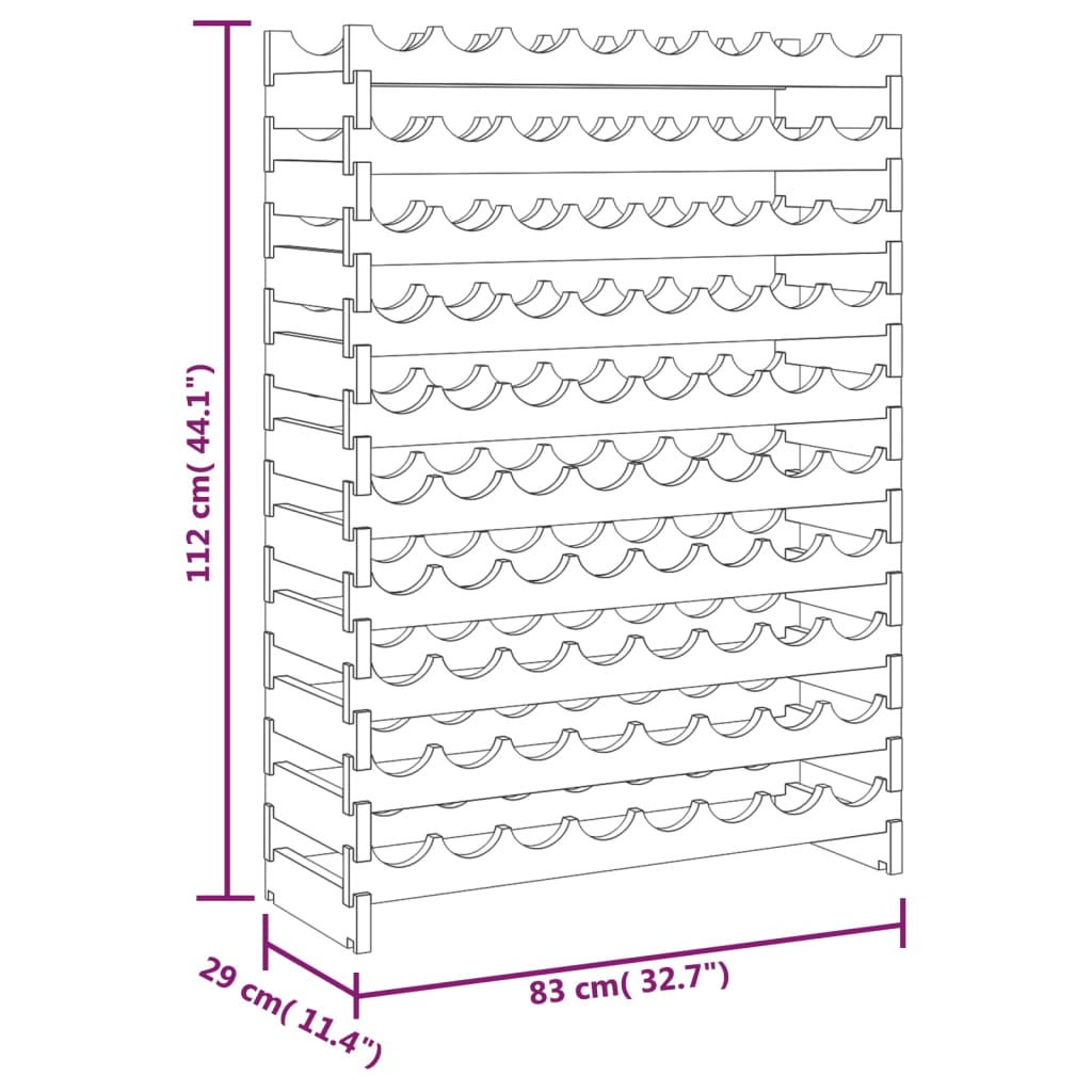 Vinställ 83x29x112 cm massiv furu