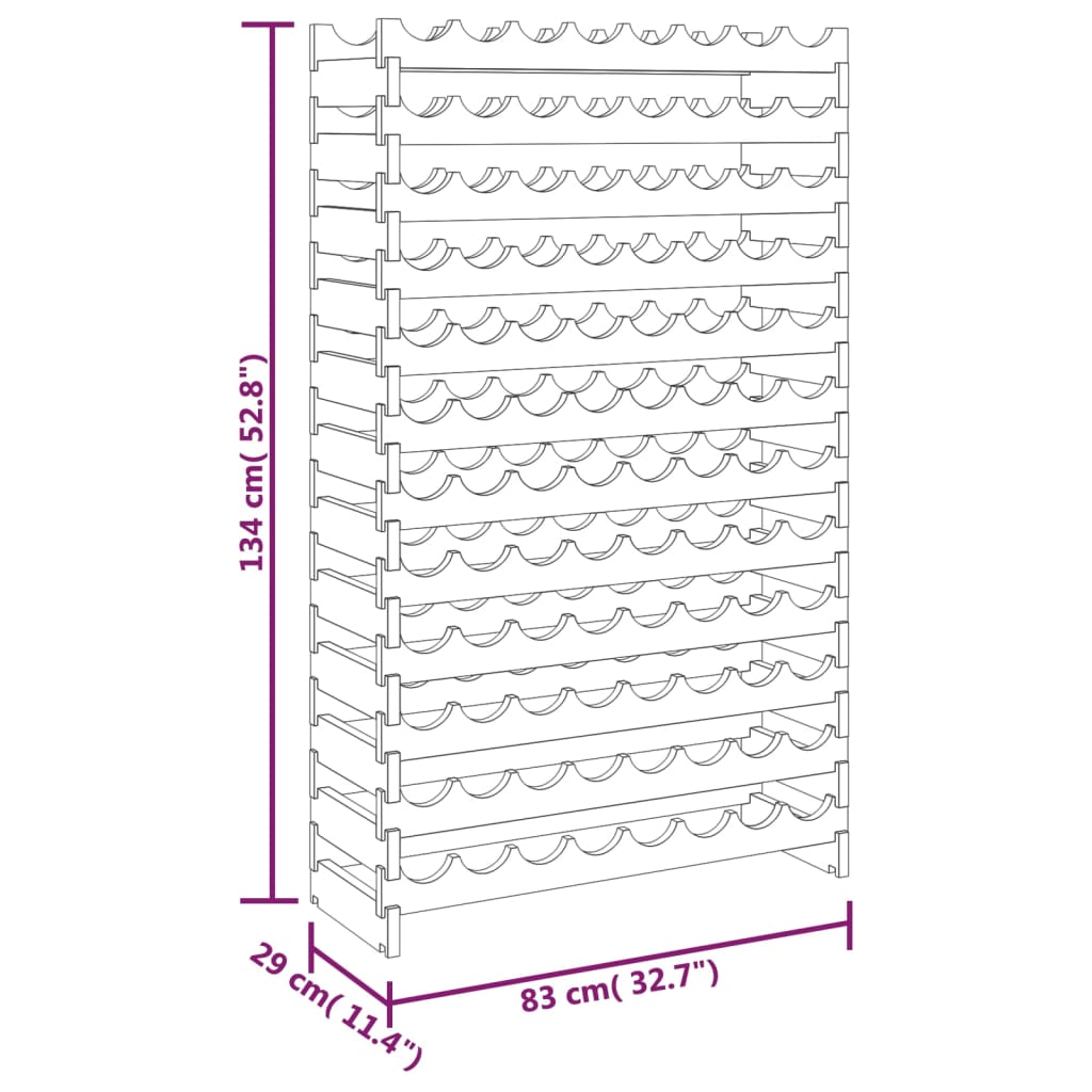 Vinställ 83x29x134 cm massiv furu