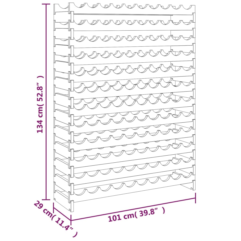 Vinställ 101x29x134 cm massiv furu