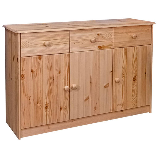 Skänk Trä med 3 lådor 113x35x73 cm massiv furu