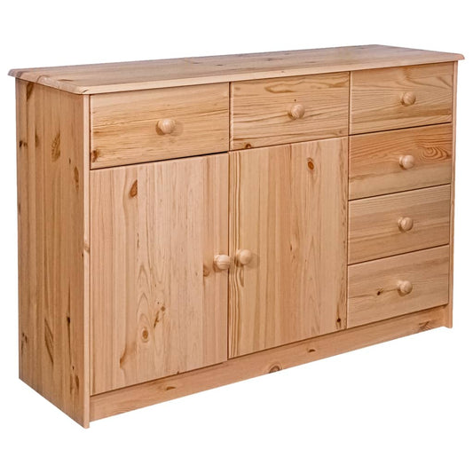 Skänk Trä med 6 lådor 113x35x73 cm massiv furu
