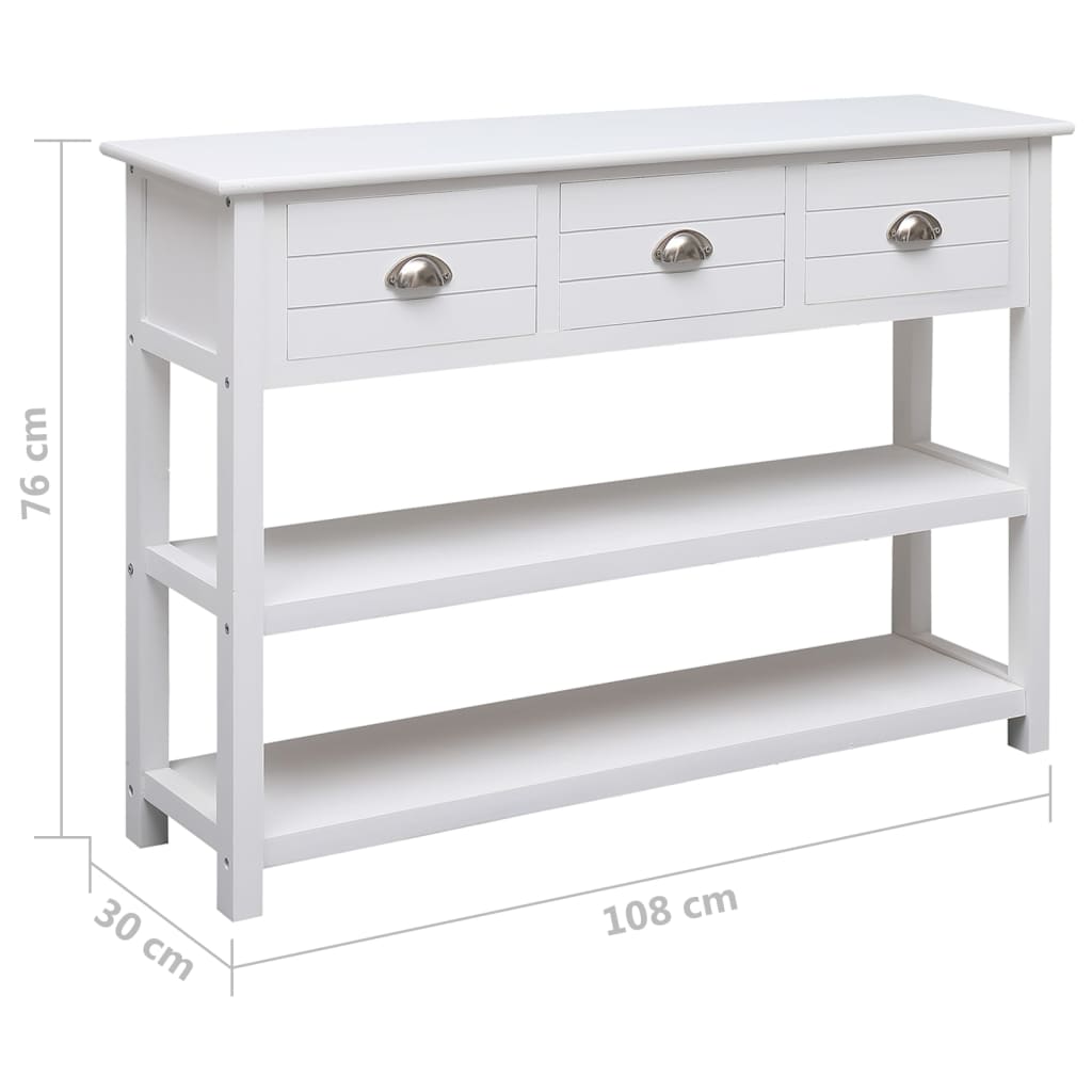 Skänk Vit 108x30x76 cm massivt kejsarträ