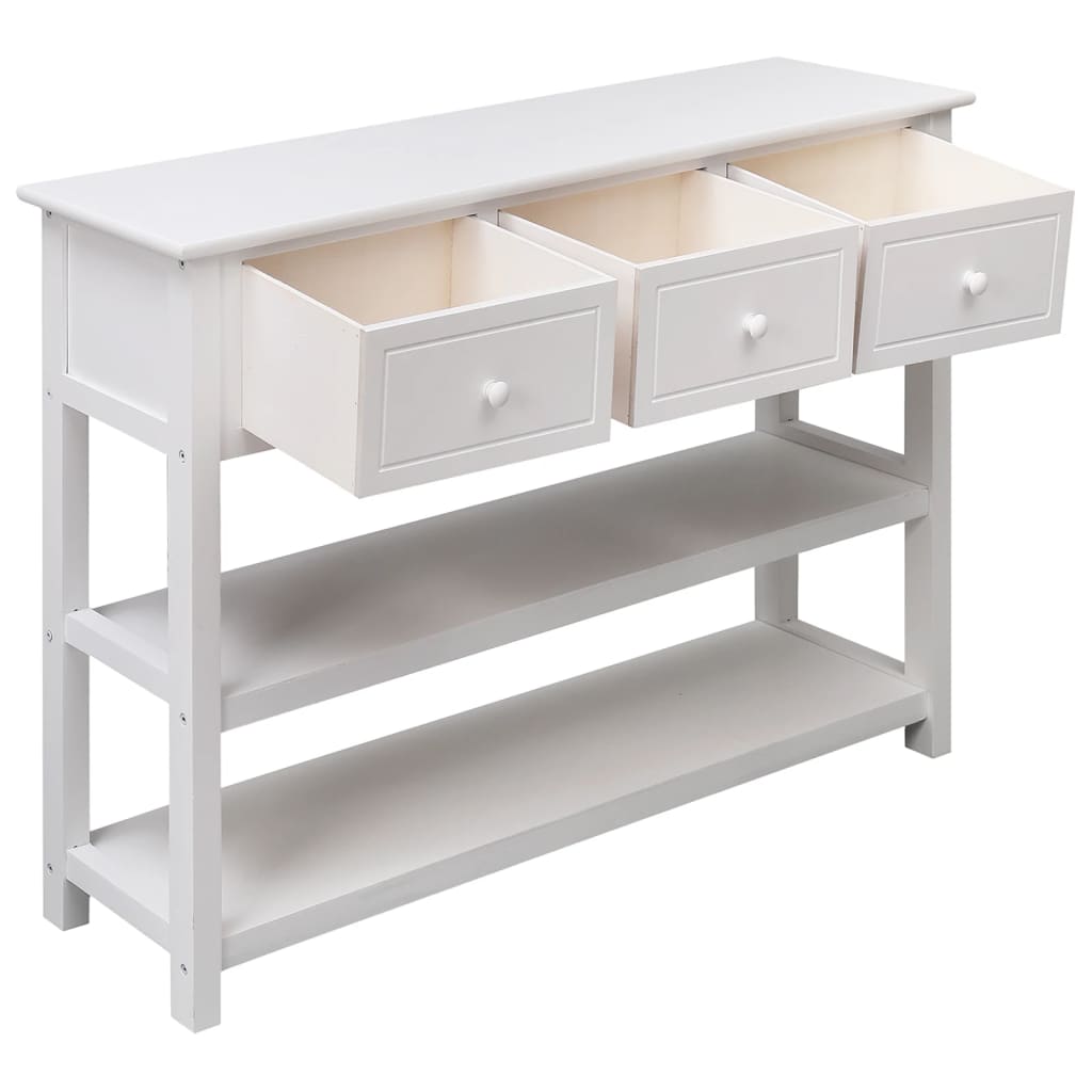 Skänk Vit 108x30x76 cm massivt kejsarträ