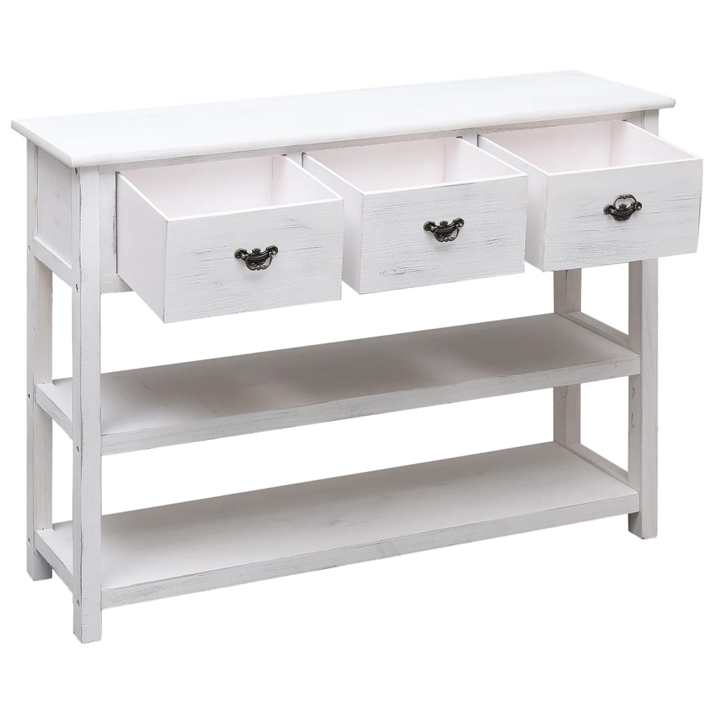 Skänk Vit 108x30x76 cm massivt kejsarträ