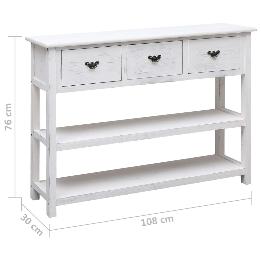 Skänk Vit 108x30x76 cm massivt kejsarträ