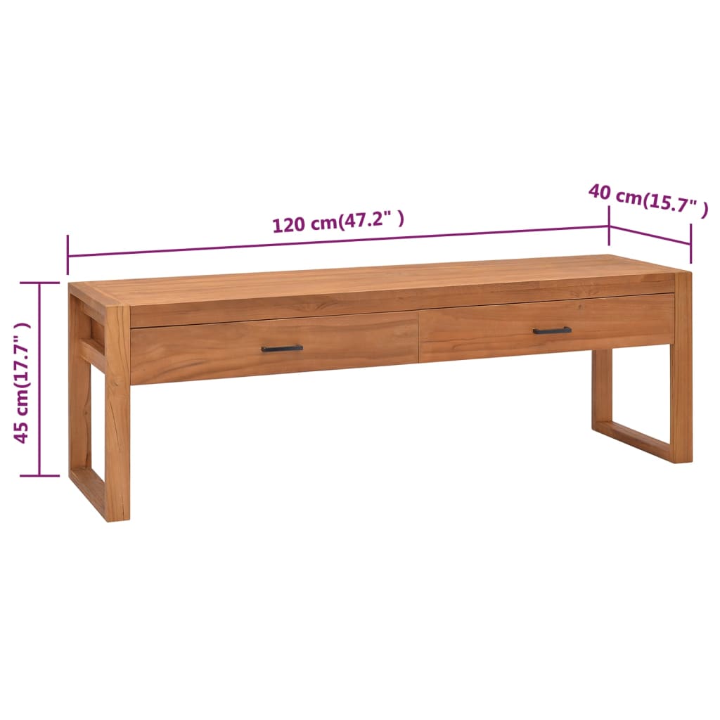 Tv-bänk 120x40x45 cm massiv teak
