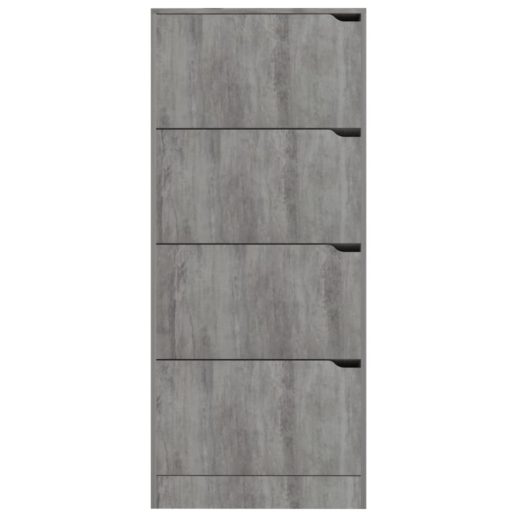 Skoställ Betonggrå Skoskåp med 4 dörrar 59x24x136 cm