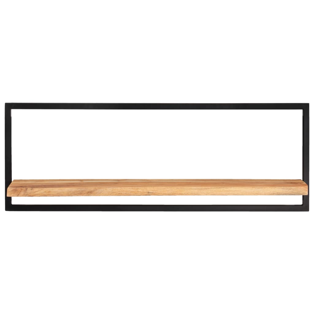 Vägghylla Trä 2 st 100x24x35 cm massivt akaciaträ och stål