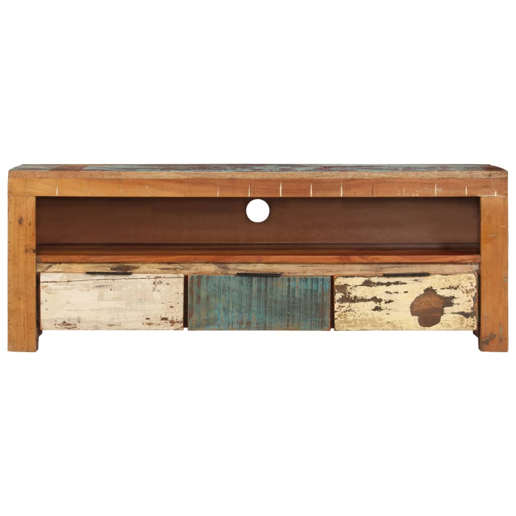 Tv-bänk 110x30x40 cm massivt återvunnet trä