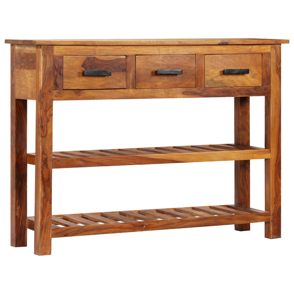 Skänk Trä med 3 lådor 110x30x80 cm massivt akaciaträ