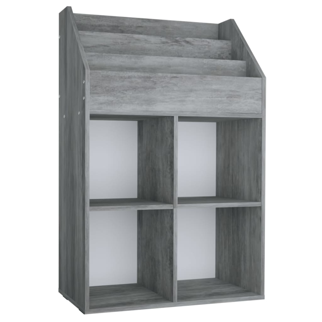 Tidskriftshållare för barn Betonggrå 71x30x114 cm