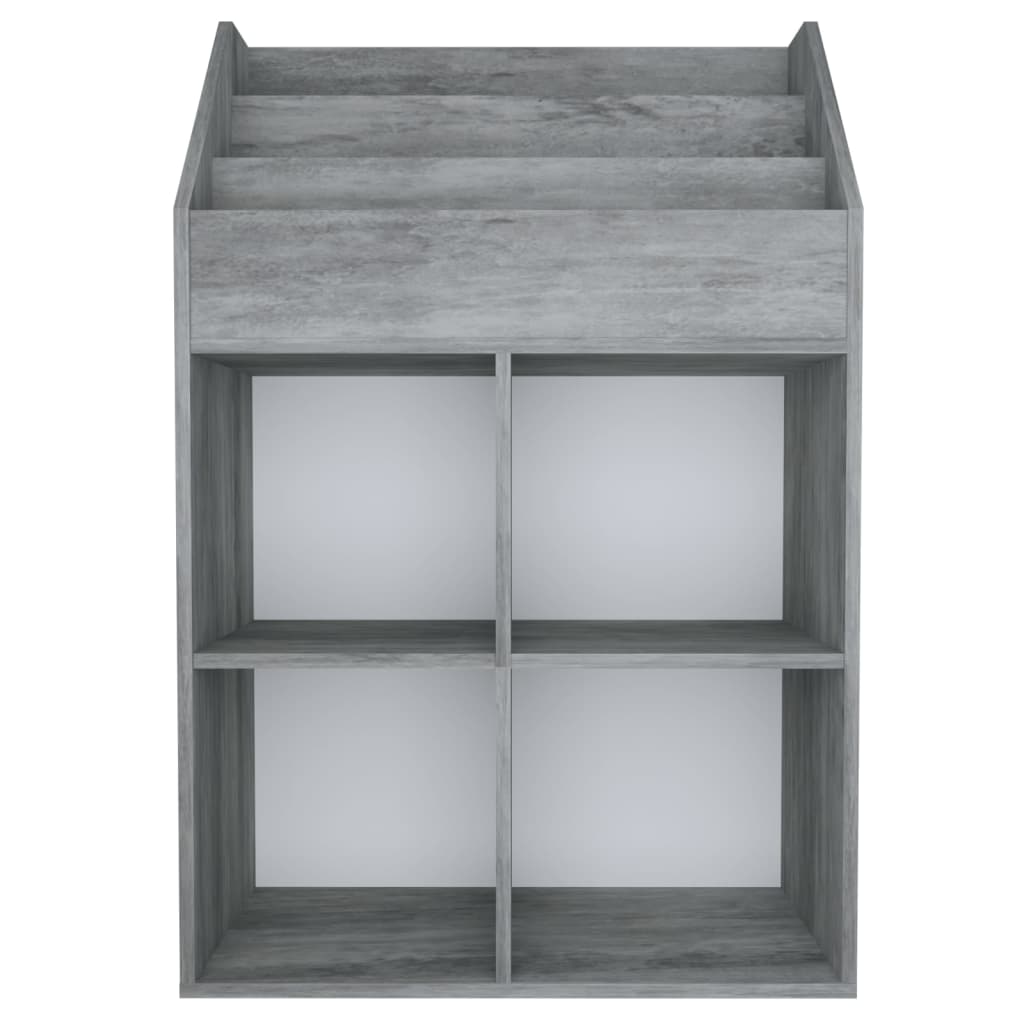 Tidskriftshållare för barn Betonggrå 71x30x114 cm