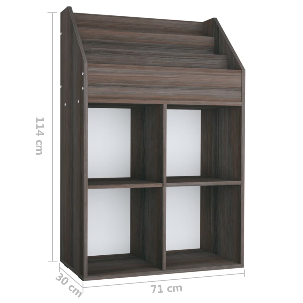 Tidskriftshållare för barn Grå 71x30x114 cm