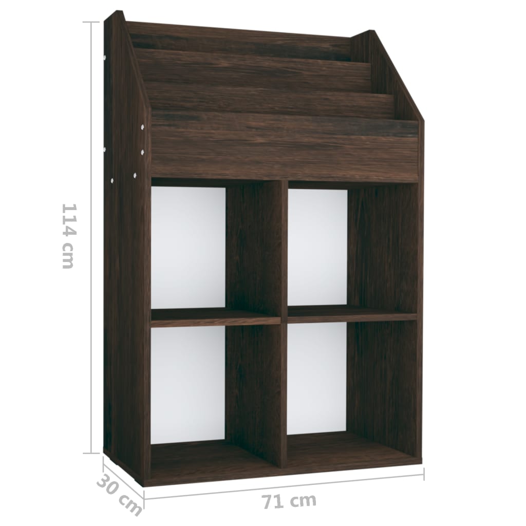Tidskriftshållare för barn rökig Ek 71x30x114 cm