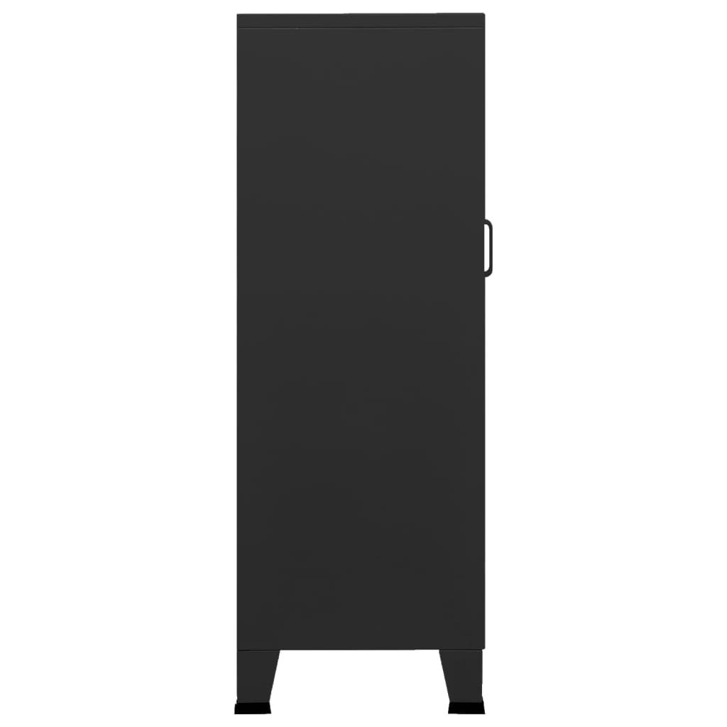 Skåp DIV. Svart 70x40x115 cm metall