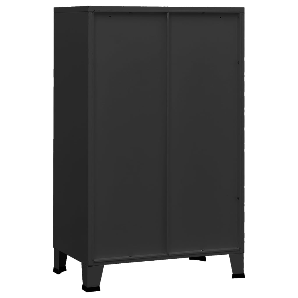 Skåp DIV. Svart 70x40x115 cm metall